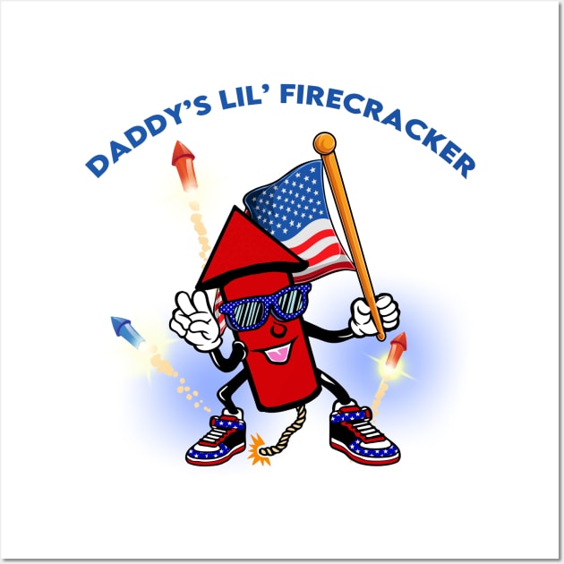 Daddy's Lil' Firecracker Kids 4th of July Wall Art by WalkingMombieDesign